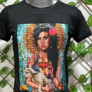 playera negra, rock de amy winehouse 001 corazon y borrego playera negra, rock de amy winehouse 001 corazon y borrego