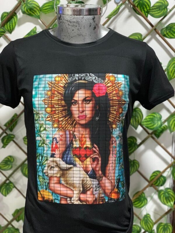 playera negra, rock de amy winehouse 001 corazon y borrego