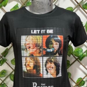 playera negra de los beatles 001 foto de los 4 beatles de let it be
