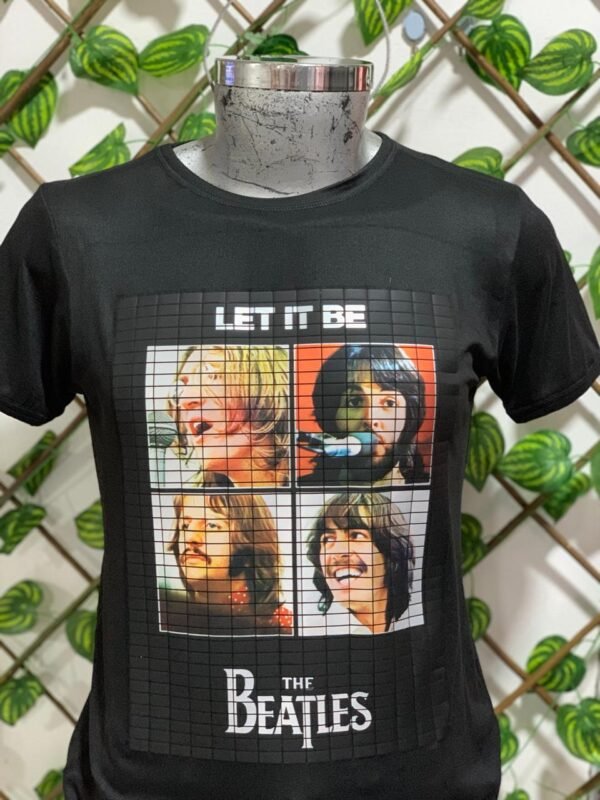 playera negra de los beatles 001 foto de los 4 beatles de let it be