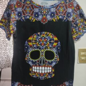 playera negra, con imagen día de muertos 001 (copia)