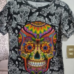 playera negra, con imagen día de muertos 001 (copia)