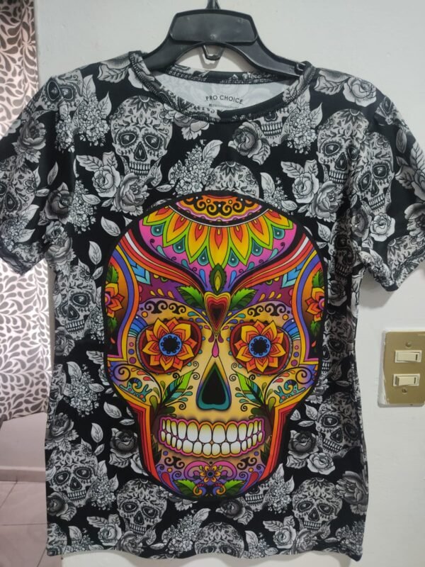 playera negra, con imagen día de muertos 001 (copia)
