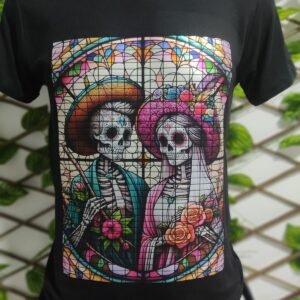 playera negra, con imagen día de muertos 001 (copia)