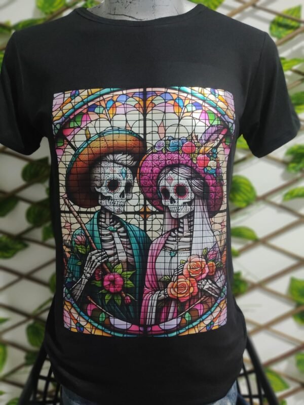 playera negra, con imagen día de muertos 001 (copia)