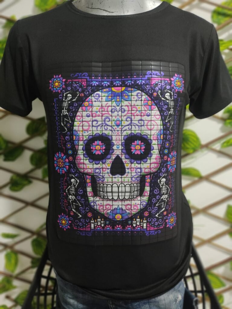 playera negra, con imagen día de muertos 001 (copia)