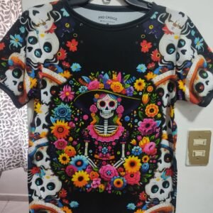 playera negra, con imagen día de muertos 009 (copia)