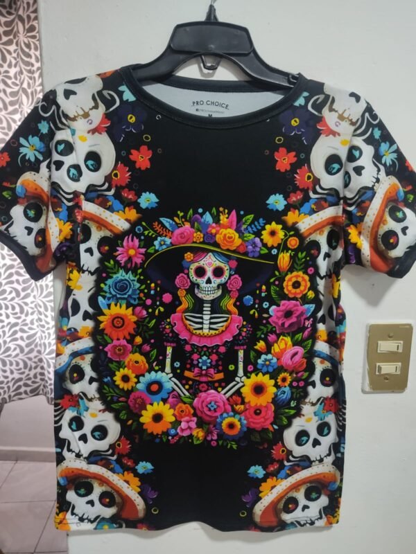 playera negra, con imagen día de muertos 009 (copia)