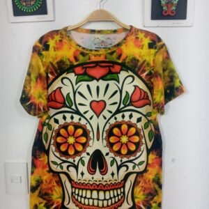 playera negra, con imagen día de muertos 010 (copia)