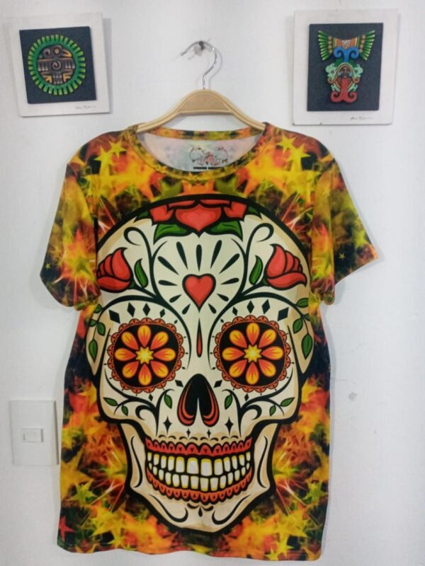 playera negra, con imagen día de muertos 010 (copia)