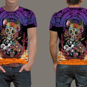 playera negra, con imagen día de muertos 010 (copia) (copia)