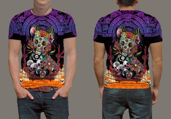 playera negra, con imagen día de muertos 010 (copia) (copia)