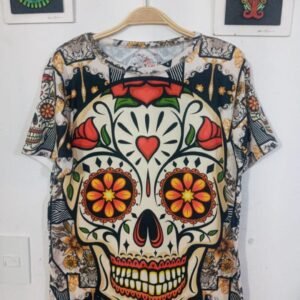 playera negra, con imagen día de muertos 010 (copia) (copia)