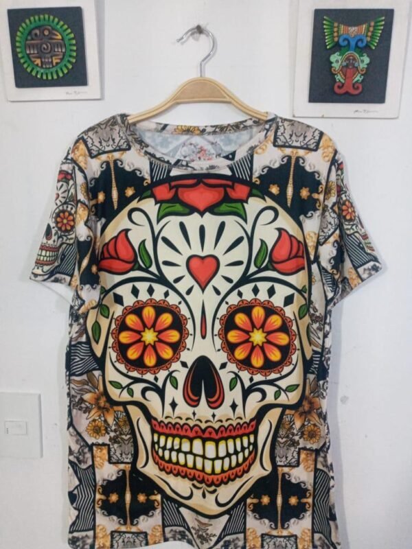 playera negra, con imagen día de muertos 010 (copia) (copia)