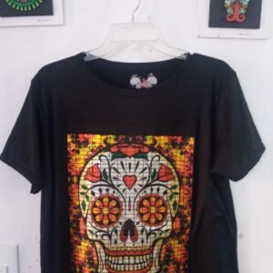 playera negra, con imagen día de muertos 010 (copia) (copia)