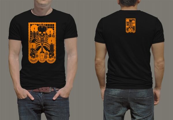 playera negra, con imagen día de muertos 016 (copia)