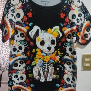 playera negra, con imagen día de muertos 020 (copia)