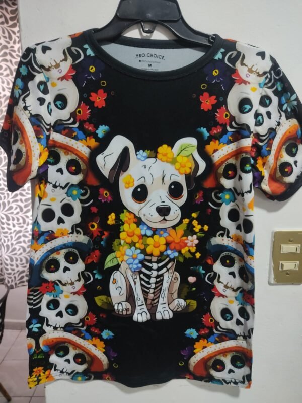 playera negra, con imagen día de muertos 020 (copia)