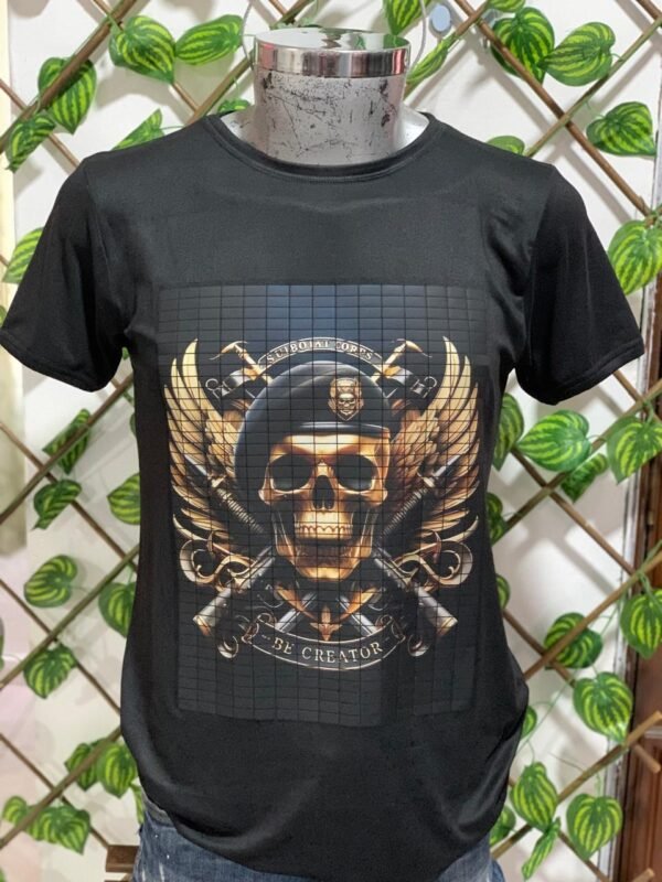playera negra, con imagen de motocicletas 002 relax