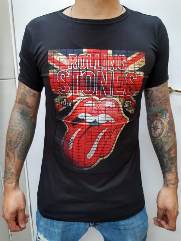playera negra, rock de rollin stones 001 lengua