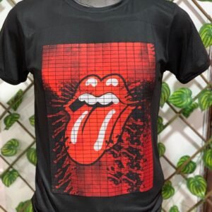 playera negra, rock de rollin stones 001 lengua (copia)