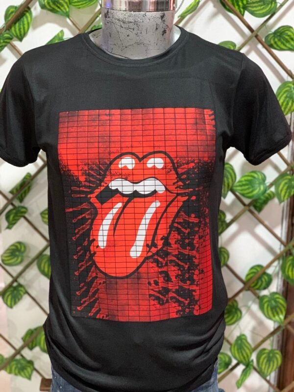 playera negra, rock de rollin stones 001 lengua (copia)